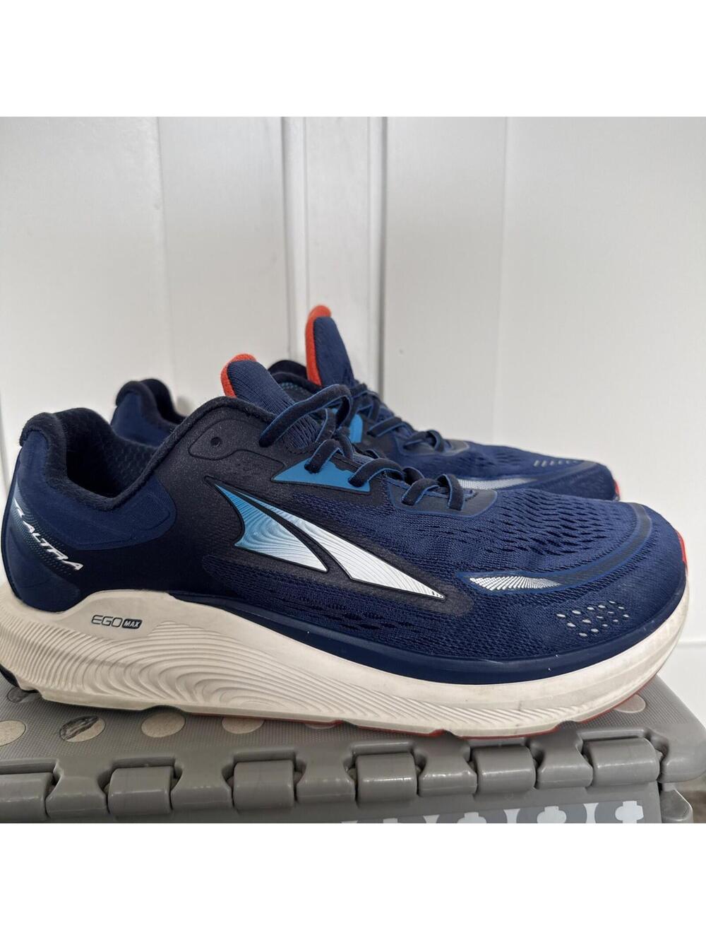 ALTRA Ego Max Guide Rail Dark Teal BLue & White Laced Sneakers US 9